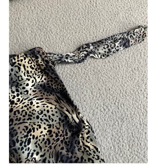 Vintage Ilyse Hart Midi Wrap Skirt 8 Medium Animal Print Flowy Boho Beach Y2K - Picture 6 of 16
